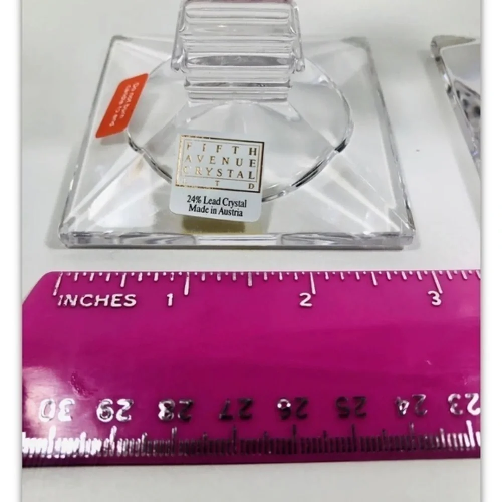 Fifth Avenue Crystal Ltd, 5 1/2 Pillar Candle stick Holder Pair